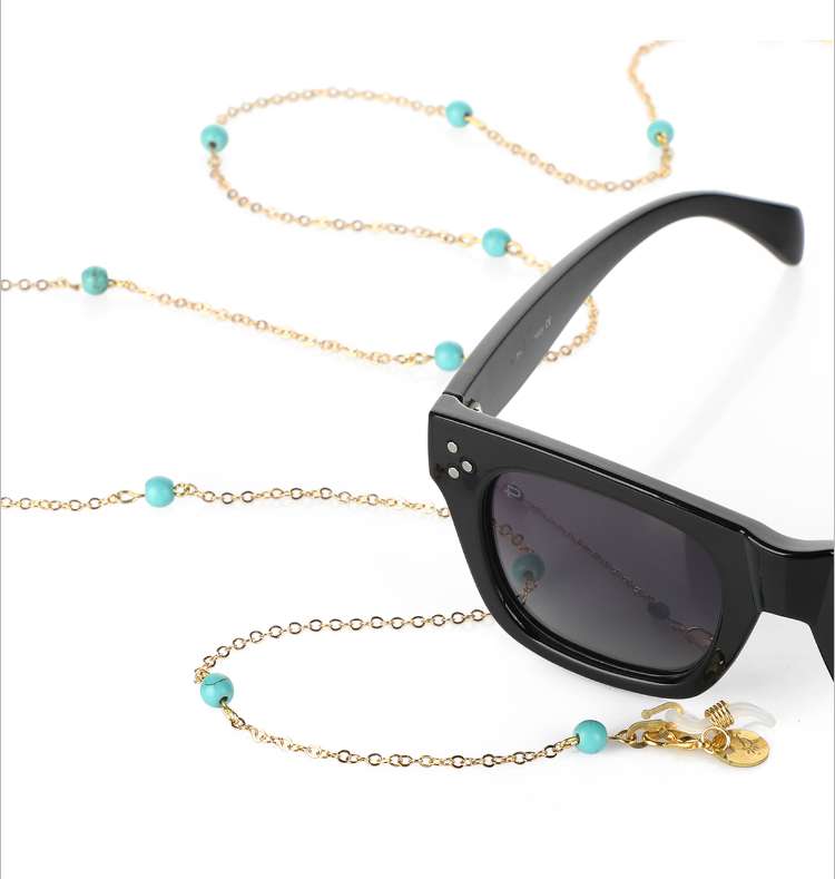 Simple Pearls (Turquoise) - Glasses Chain image 7