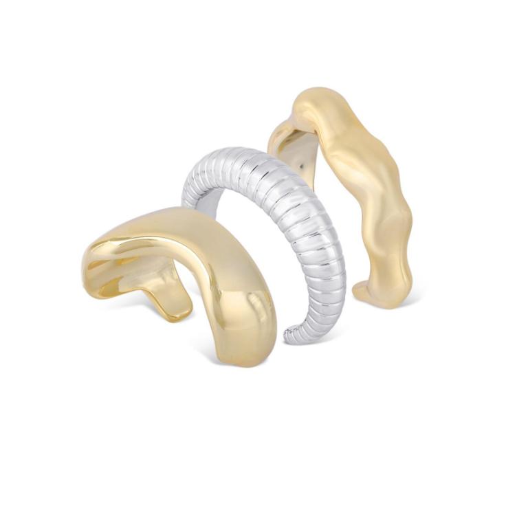 Trendy - Bracelet Set (Gold with Silver)