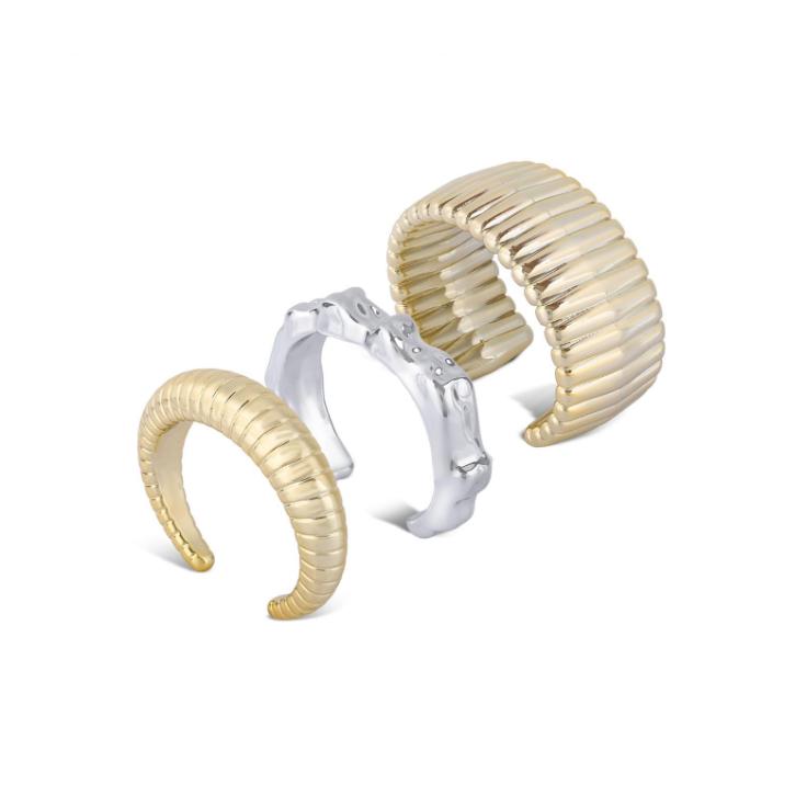 Trendy - Bracelet Set (Silver with Gold)