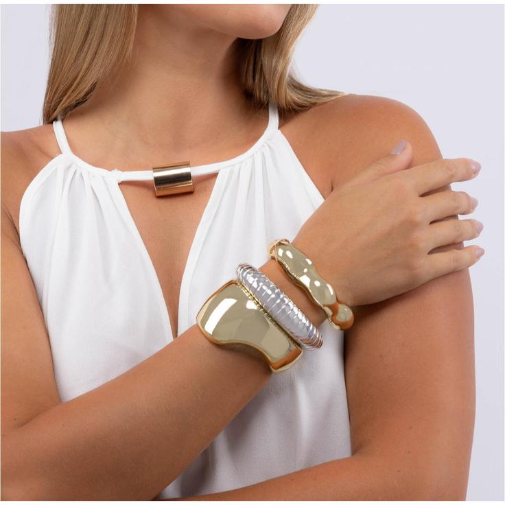 Trendy - Bracelet Set (Gold with Silver)