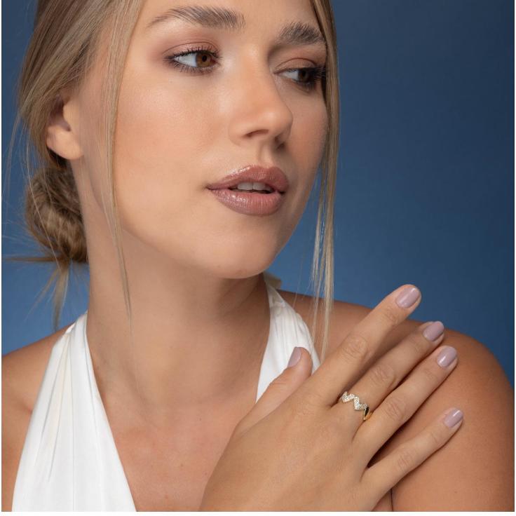 Heart Gold Zircon - Ring