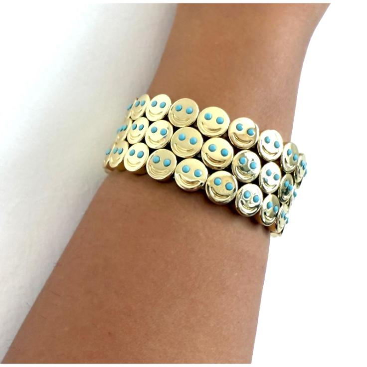 Elastic Smileface - Bracelet (Turquoise)