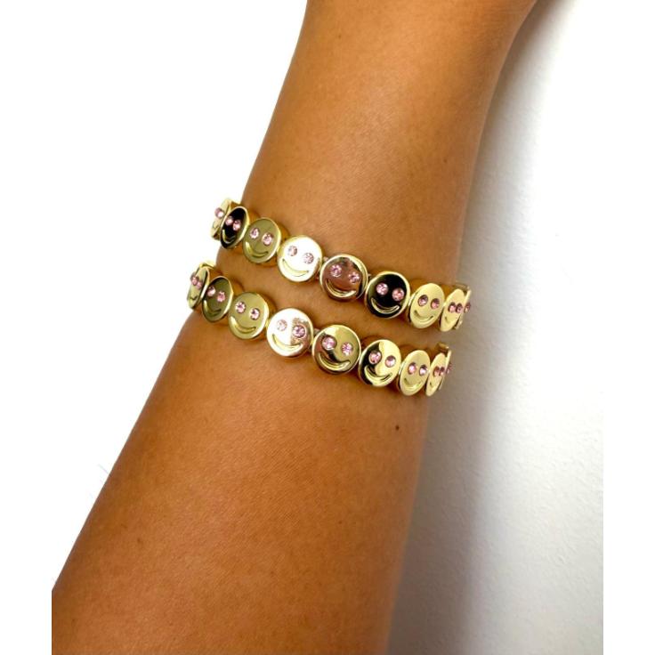 Elastic Smileface - Bracelet (Pink)