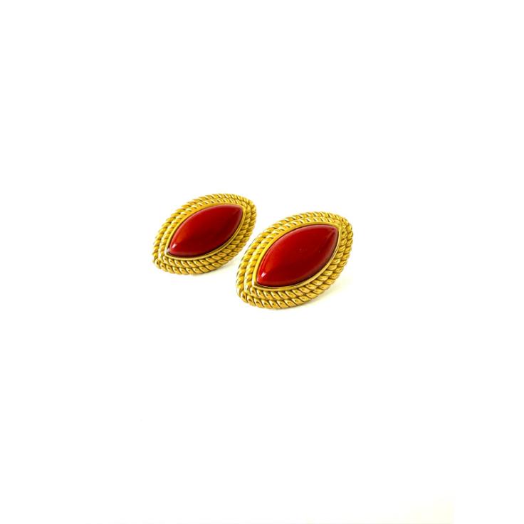 Vintage - Earrings (Maroon)