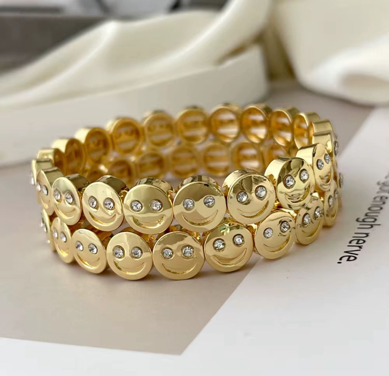 Elastic Smileface - Bracelet (White)