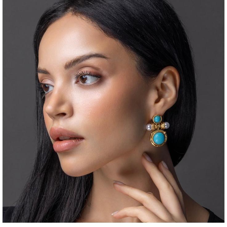 Turquoise Pearl Vintage - Earrings