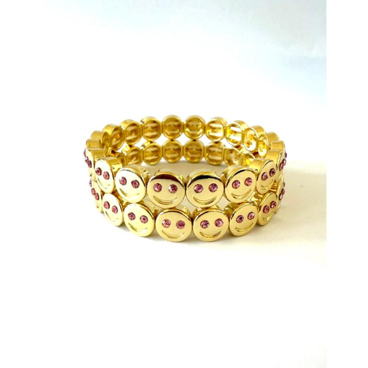 Elastic Smileface - Bracelet (Pink)