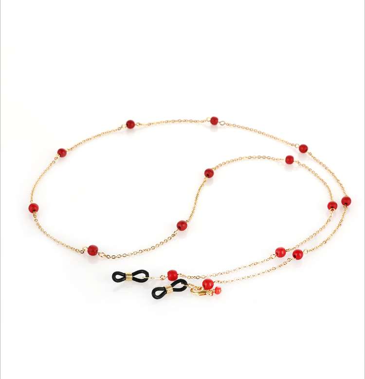 Simple Pearls (Red) - Glasses Chain image 9