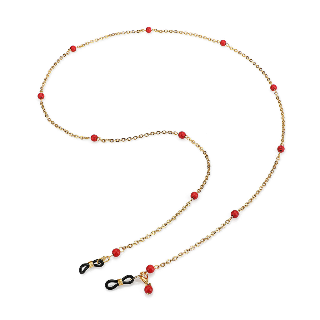 Simple Pearls (Red) - Glasses Chain image 4