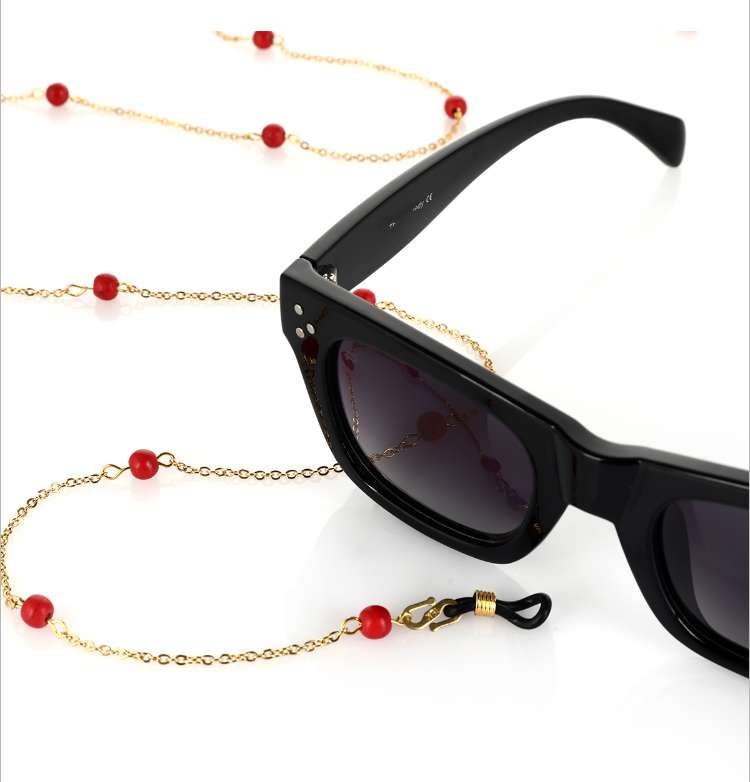 Simple Pearls (Red) - Glasses Chain image 8