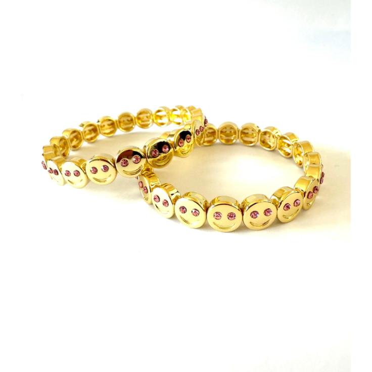 Elastic Smileface - Bracelet (Pink)