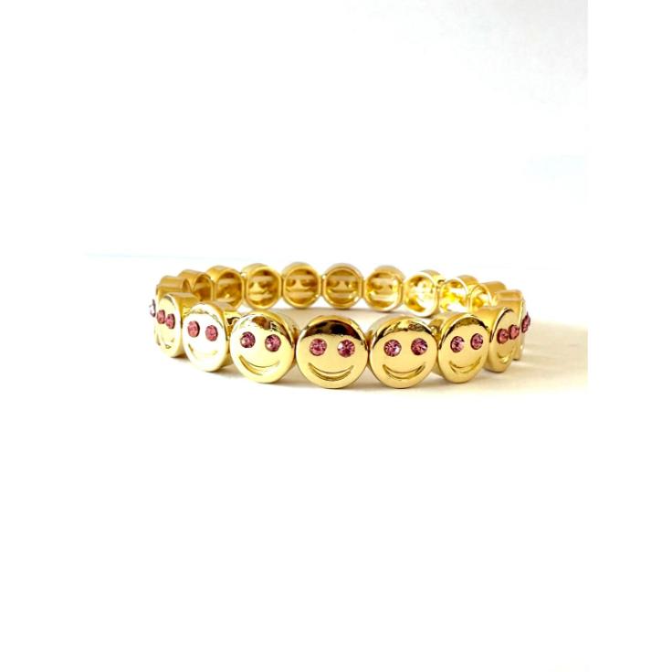Elastic Smileface - Bracelet (Pink)